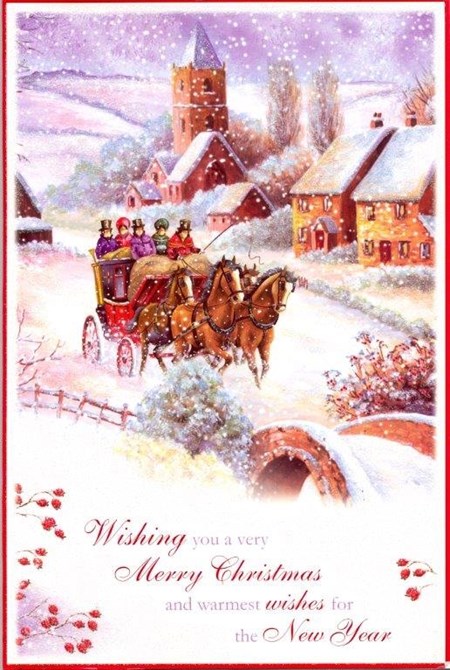 "Horse & Cart", 8 Luxury Christmas Card, 2 a