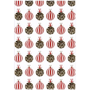 Julekort "Christmas Balls Red", 10/10+10, 11,5 x 17 cm
