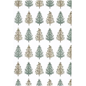 Julekort "Christmas Tree Green/Gold" 10/10+10, 11,5 x 17 cm