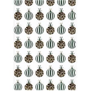 Julekort "Christmas Balls Green", 10/10+10, 11,5 x 17 cm