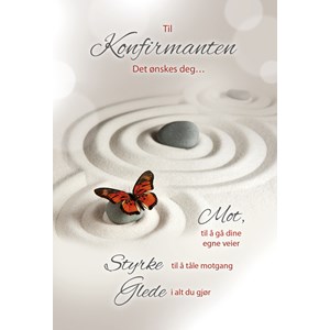 Til Konfirmanten, Sommerfugl og steiner i sand.