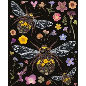 "Three Bumblebees by Helen Ahpornsiri" dobbelt kort