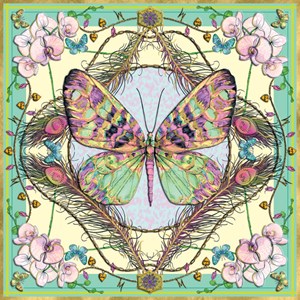 M. Williamson "Butterfly and Orchid" doble kvadratiske kort