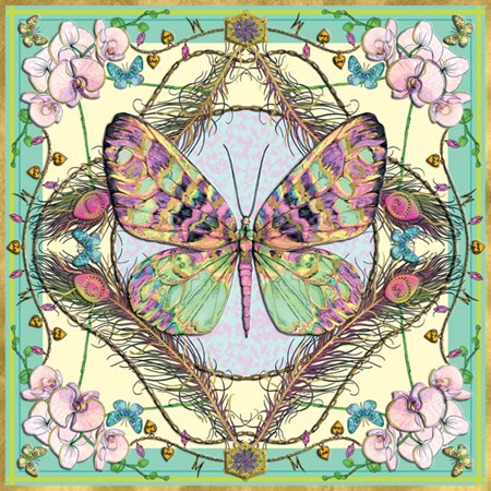 M. Williamson "Butterfly and Orchid" dbl. kvadratiske kort