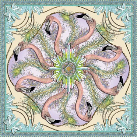 Matthew Williamson "DNA Flamingos" dbl. kvadratiske kort