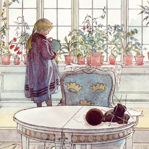 Classics "Flowers on the Windowsill" Dobbelt kvadratisk kort