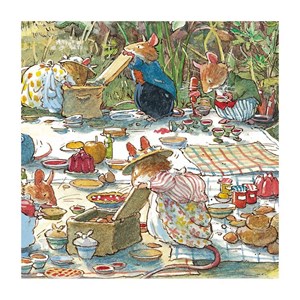 Brambly Hedge "Picnic" Dobbelt kvadratisk kort