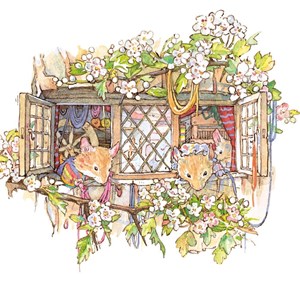 Brambly Hedge "The Weaver's Cottage" Dobbelt kvadratisk kort