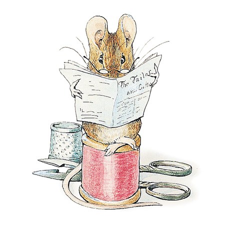 "Tailor Mouse" Beatrix Potter Dobbelt kvadratisk kort