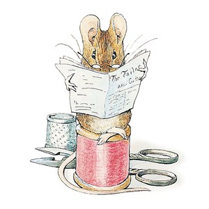 "Tailor Mouse" Beatrix Potter Dobbelt kvadratisk kort