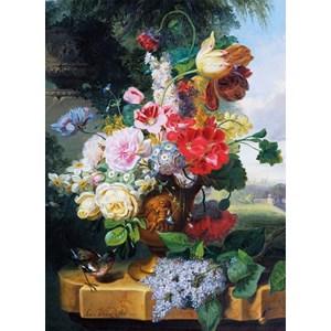 "Flower Piece" Dobbelt kunstkort