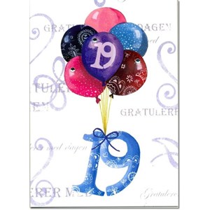 Gratulerer, 19 år, ballonger