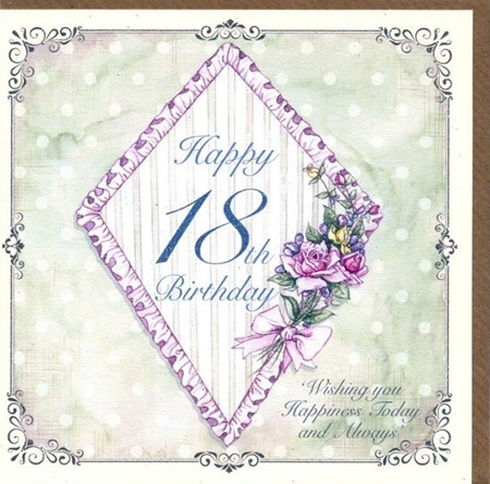 "Happy 18th Birthday - Diamond and Pink Bow"