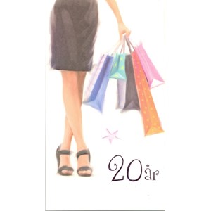 "20 år", Ung dame på shopping, dobbelt kort