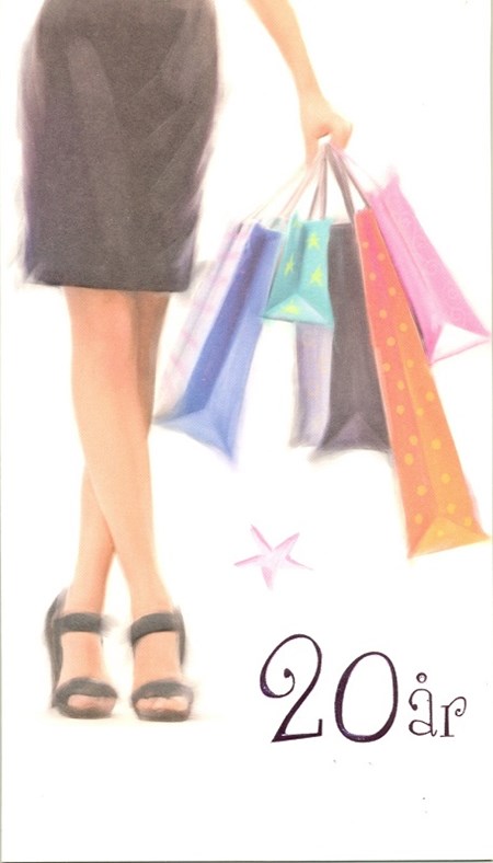"20 år", Ung dame på shopping, dobbelt kort
