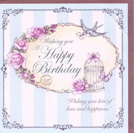 "Wishing You Happy Birthday - Swallow and Letter{[qu
