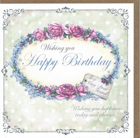 "Wishing You Happy Birthday - Rose and Tag"