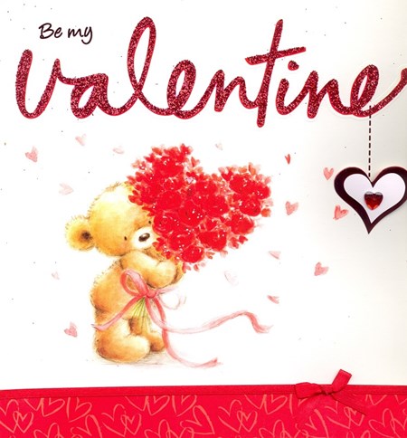 Valentine,  "Be my Valentine", kort i eske