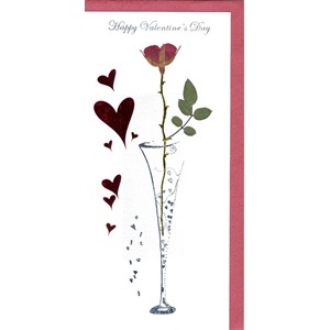 Real Flowers, "Happy Valentine's Day", Handmade Card