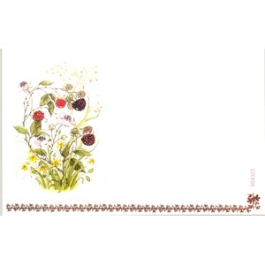 Visittkort, små, Bjørnebærblomster, pk.a 8 stk.