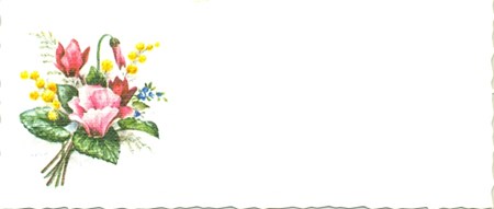 Visittkort, Glasskort med blomster, pk.a 10 stk.