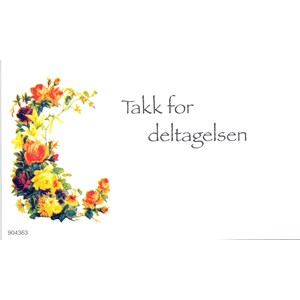 Visittkort, Takk for deltagelse, pk. a 8 stk.