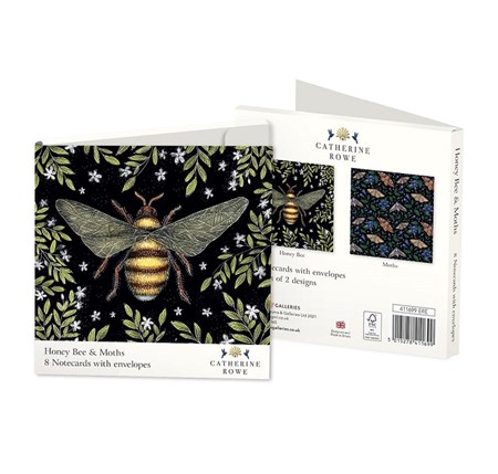 "Catherine Rowe - Honey Bee & Moths" Notecards 8/8