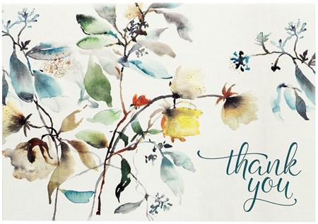 "Asian Botanical" Thank You Note Cards 14/15