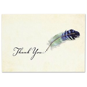 "Watercolor Quill" Thank You Note Cards 14/15
