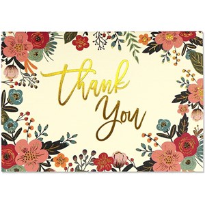 "Floral Frame" Thank You Note Cards 14/15