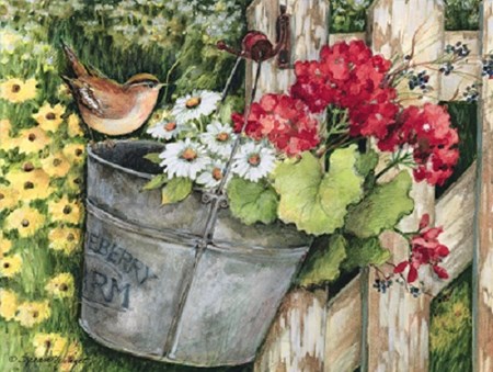"Birdhouse & Fence" Assorted Boxed Note Cards 12/12