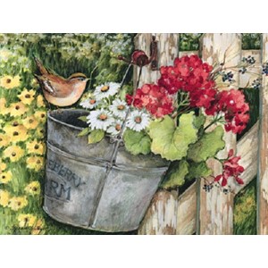"Birdhouse & Fence" Assorted Boxed Note Cards 12/12
