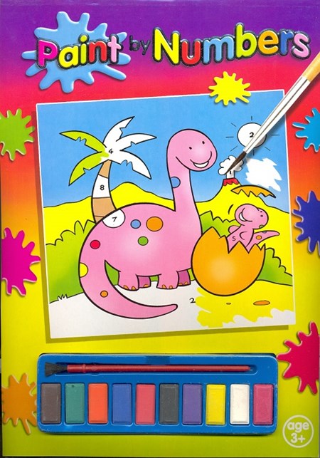 Malebok m/maleskrin "Paint by Numbers", 2 assortert