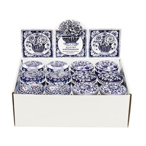 "Blue & White" Small Round Box 6 assorted (Display 36)