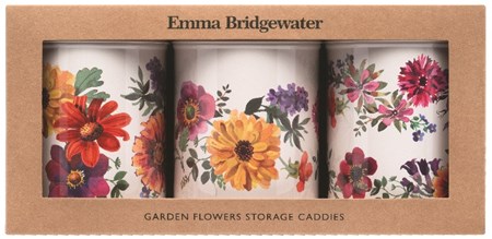 "Emma Bridgewater - Garden Flowers" Set 3 Round Caddies