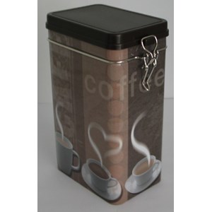 "Coffee Mug" Rektangulær metallboks m/klipslokk