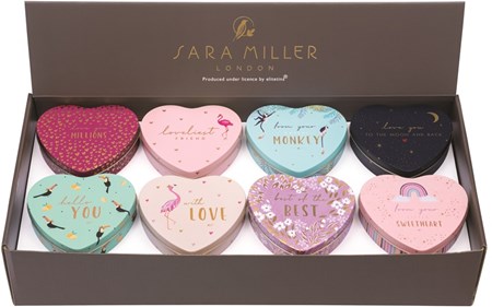 "Sara Miller - Small Hearts" Display m/8 assortert (24)