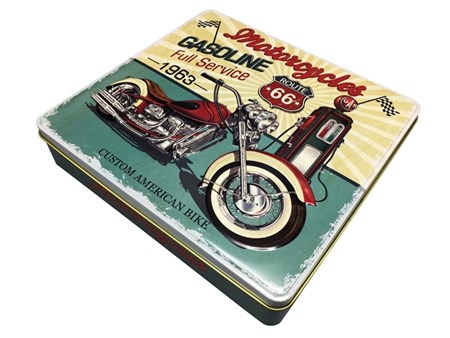 "Motorcycles Gasoline" Retro metallboks