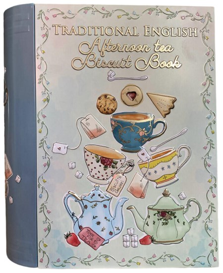 "Afternoon Tea Biscuit Book" Large metalleske i bok-format
