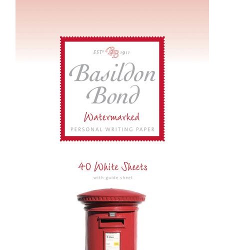 "Basildon Bond Watermarked", Brevpapir-blokk, medium, 40 ark