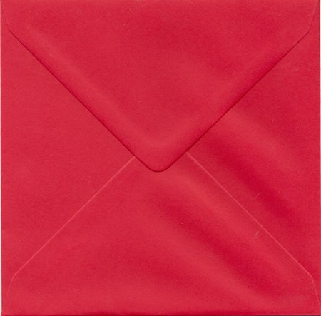Konvolutter, kvadratiske, 155 x 155 mm, rød, 10 stk