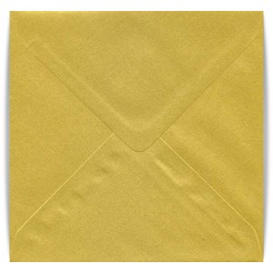 Konvolutter, kvadratiske 155 x 155 mm, Gold, 10 stk