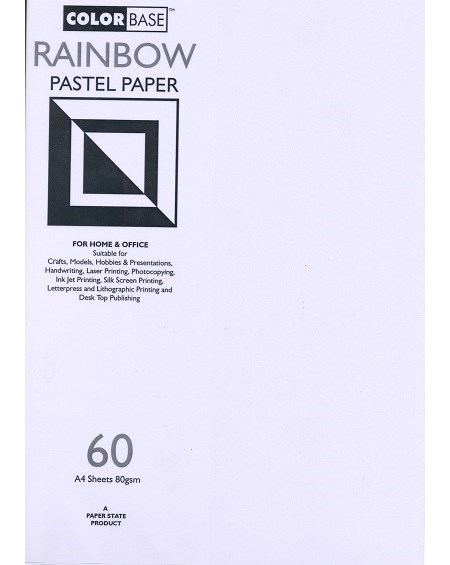 "Rainbow Pastel Paper", A4, 80 gram, 60 ark