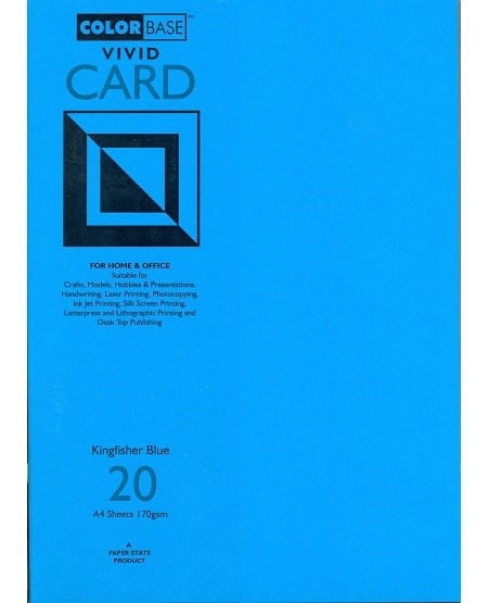 "Vivid Card - Kingfisher Blue", A4, 170 gram, 20 ark