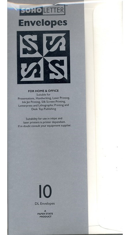 "Laid Envelopes - White", E6/5, 10 stk