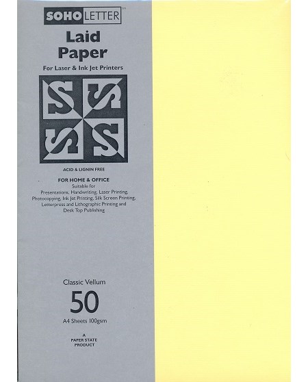 "Laid Paper - Classic Vellum", A4, 100 gram, 50 ark