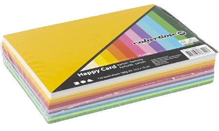Vårkartong A6, assorterte farger, 120 ark, 180 gram