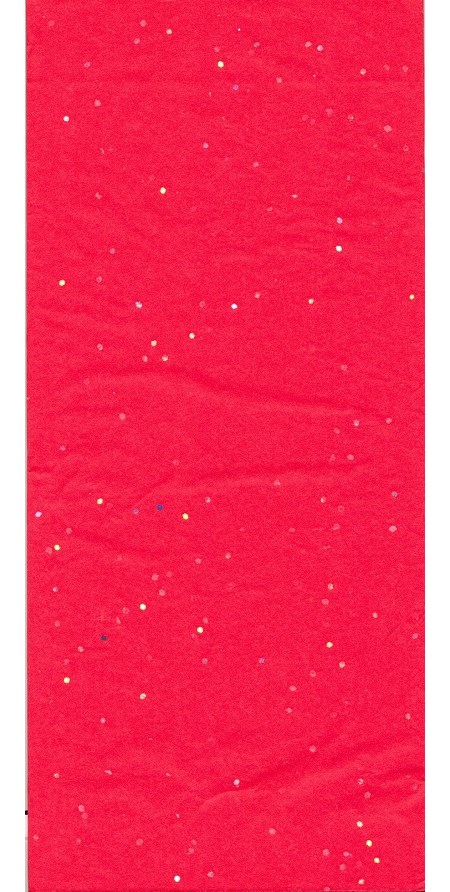 Silkepapir, "Red Glitter", 3 ark 50 x 66 cm