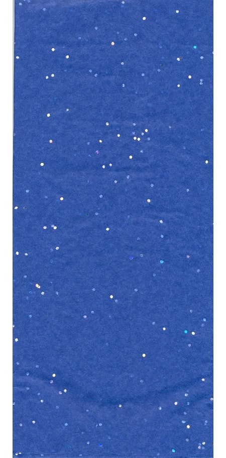 Silkepapir, "Dark Blue Glitter", 3 ark 50 x 66 cm
