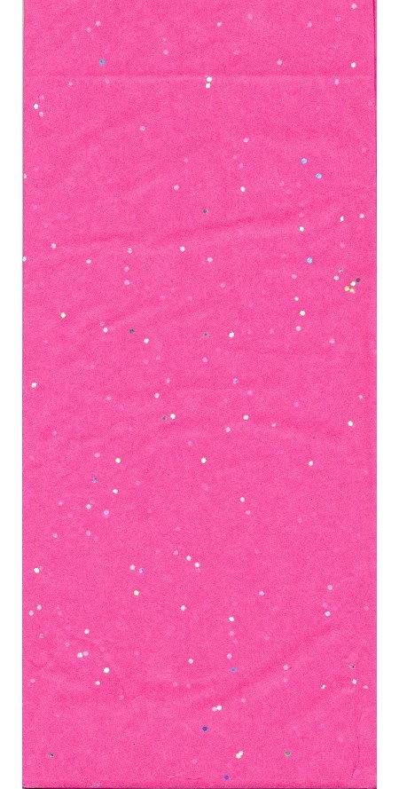 Silkepapir, "Pink Glitter", 3 ark 50 x 66 cm